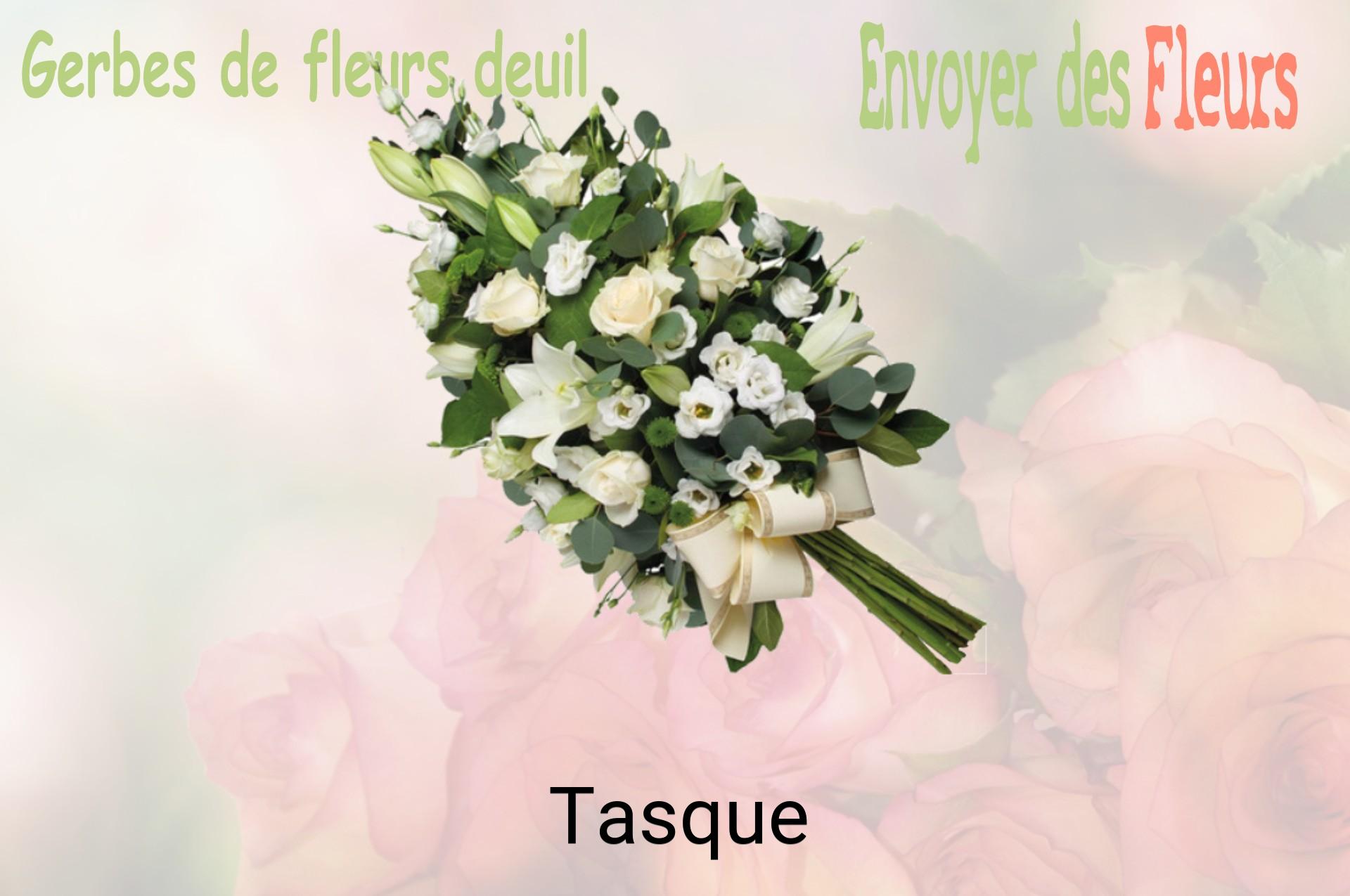 Gerbe de fleurs de deuil livrée à Tasque